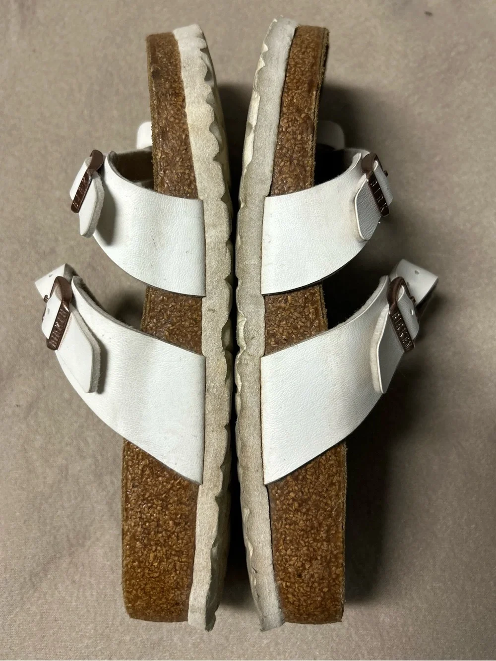 Birkenstock Mayari White Crisscross Cork Footbed Sandals size 5(36)